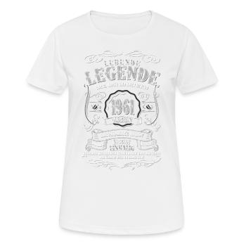 Jahrgang 1961 Geburtstag Geschenk - Frauen T-Shirt atmungsaktiv - Weiß - Vorne - AI Model Female 172 dark (172cm)