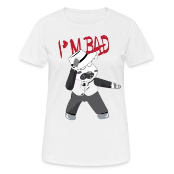 I'm BAD Dancer - Dancing Dog - Frauen T-Shirt atmungsaktiv - Weiß - Vorne - AI Model Female 172 dark (172cm)