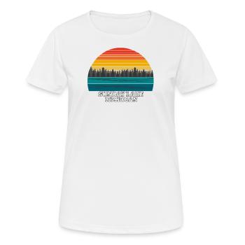 Dimanche Lac Michigan - T-shirt respirant Femme - blanc - Devant - AI Model Female 172 dark (172cm)