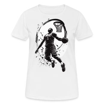 Basketball Dunking Aesthetic Streetwear Design - Frauen T-Shirt atmungsaktiv - Weiß - Vorne - AI Model Female 172 dark (172cm)