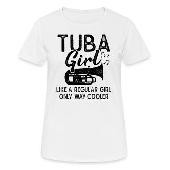 Tuba Girl Wind Instrument Orchestra Musician - Women's Breathable T-Shirt - white - Front - AI Model Female 172 dark (172cm)
