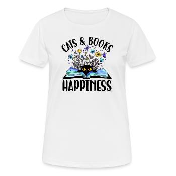Les chats et les livres de lecture - T-shirt respirant Femme - blanc - Devant - AI Model Female 172 dark (172cm)