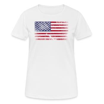 Etats-Unis Drapeau - Grunge Vintage - T-shirt respirant Femme - blanc - Devant - AI Model Female 172 dark (172cm)