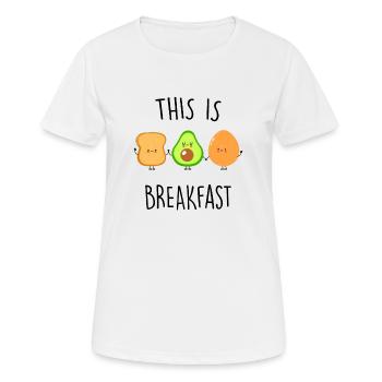 C’est le meilleur petit déjeuner - T-shirt respirant Femme - blanc - Devant - AI Model Female 172 dark (172cm)