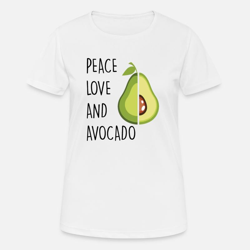 Peace Love and Avocado - Women's Breathable T-Shirt - white