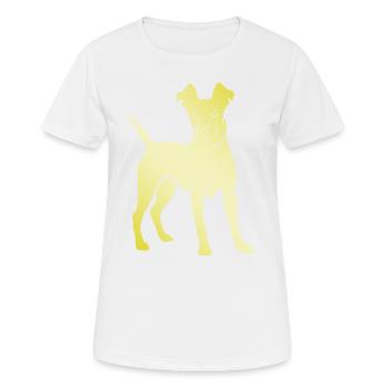 Pinscher Hund Silhouette - Frauen T-Shirt atmungsaktiv - Weiß - Vorne - AI Model Female 172 dark (172cm)