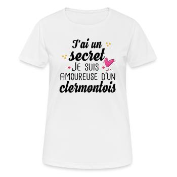 Clermontois Clermont Ferrand Amoureuse Humour - T-shirt respirant Femme - blanc - Devant - AI Model Female 172 dark (172cm)