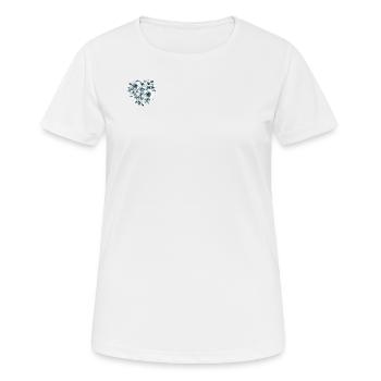 Muttertagsherz mit grauen Blüten - Frauen T-Shirt atmungsaktiv - Weiß - Vorne - AI Model Female 172 dark (172cm)