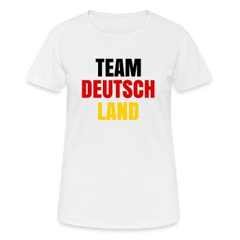 TEAM DEUTSCHLAND - MANNSCHAFT - TEILNEHMER - GER - Frauen T-Shirt atmungsaktiv - Weiß - Vorne - AI Model Female 172 dark (172cm)
