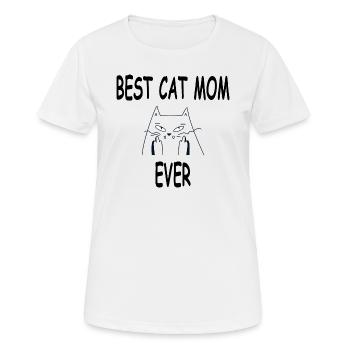 Katzen Shirt-Beste Katzen Mama Shirt - Frauen T-Shirt atmungsaktiv - Weiß - Vorne - AI Model Female 172 dark (172cm)