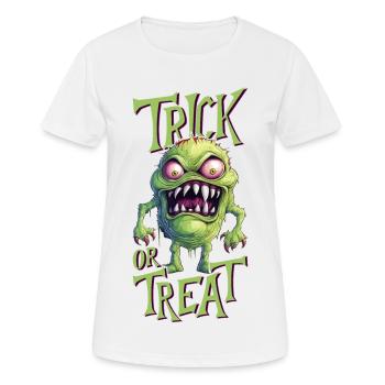 Halloween Monster Trick Or Treat Spooky Horror - Women's Breathable T-Shirt - white - Front - AI Model Female 172 dark (172cm)
