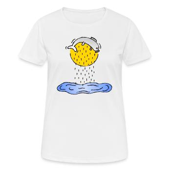 Poisson sauter eau gouttes d'eau coucher de soleil - T-shirt respirant Femme - blanc - Devant - AI Model Female 172 dark (172cm)