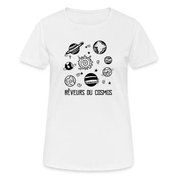 Rêveurs Du Cosmos - T-shirt respirant Femme - blanc - Devant - AI Model Female 172 dark (172cm)