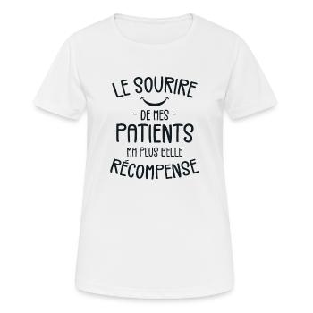 Le Sourire De Mes Patients, Ma Belle Récompense - T-shirt respirant Femme - blanc - Devant - AI Model Female 172 dark (172cm)