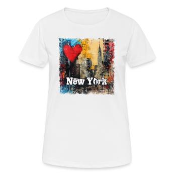 New York, retro, vintage - Valentine's Day - Women's Breathable T-Shirt - white - Front - AI Model Female 172 dark (172cm)