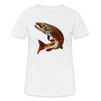 Hecht braun - Frauen T-Shirt atmungsaktiv - Weiß - Vorne - AI Model Female 172 dark (172cm)