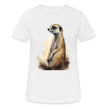 Suricate mignon mignon - T-shirt respirant Femme - blanc - Devant - AI Model Female 172 dark (172cm)