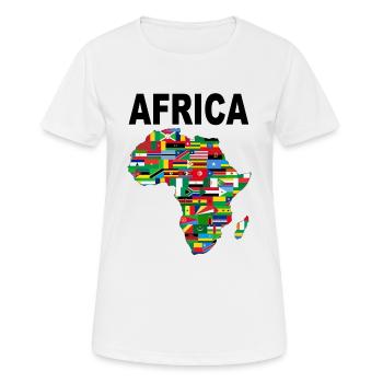 AFRICA - Women's Breathable T-Shirt - white - Front - AI Model Female 172 dark (172cm)