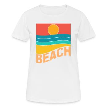 Beach sunset sea - Women's Breathable T-Shirt - white - Front - AI Model Female 172 dark (172cm)