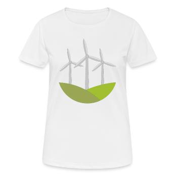 Windrad - Frauen T-Shirt atmungsaktiv - Weiß - Vorne - AI Model Female 172 dark (172cm)