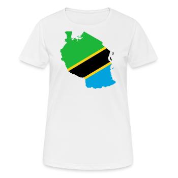 Drapeau tanzanie carte drapeau - T-shirt respirant Femme - blanc - Devant - AI Model Female 172 dark (172cm)