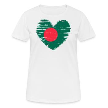 Bangladesh heart flag flag coat of arms - Women's Breathable T-Shirt - white - Front - AI Model Female 172 dark (172cm)