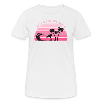 Meet me at the Beach - Frauen T-Shirt atmungsaktiv - Weiß - Vorne - AI Model Female 172 dark (172cm)