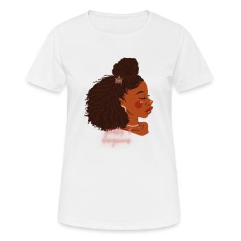 pretty and dangerous schwarze frau mit afro - Frauen T-Shirt atmungsaktiv - Weiß - Vorne - AI Model Female 172 dark (172cm)