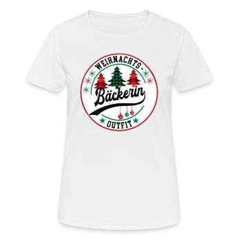 Bäckerin Weihnachten Kollege Arbeitskollege Bäcker - Frauen T-Shirt atmungsaktiv - Weiß - Vorne - AI Model Female 172 dark (172cm)