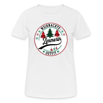 Zimmerin Weihnachten Kollegin Zimmerei XMAS - Frauen T-Shirt atmungsaktiv - Weiß - Vorne - AI Model Female 172 dark (172cm)