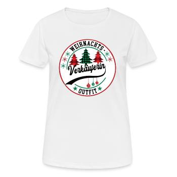 Verkäuferin Weihnachten Kollegin Verkauf Verkäufer - Frauen T-Shirt atmungsaktiv - Weiß - Vorne - AI Model Female 172 dark (172cm)