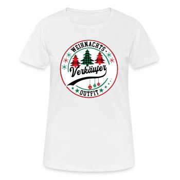 Verkäufer Weihnachten Kollege Verkauf Chef - Frauen T-Shirt atmungsaktiv - Weiß - Vorne - AI Model Female 172 dark (172cm)