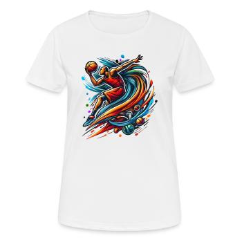 Basketball Logo - Women's Breathable T-Shirt - white - Front - AI Model Female 172 dark (172cm)