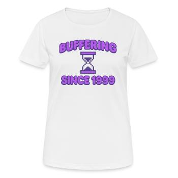 Mise en mémoire tampon depuis 1999 - T-shirt respirant Femme - blanc - Devant - AI Model Female 172 dark (172cm)