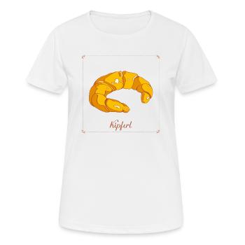 Croissants pour le petit-déjeuner croustillants, élégants et sucrés - T-shirt respirant Femme - blanc - Devant - AI Model Female 172 dark (172cm)