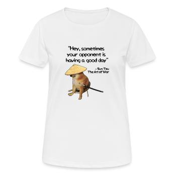 The Art Of War Meme CSGO Meme Samurai Doge - Frauen T-Shirt atmungsaktiv - Weiß - Vorne - AI Model Female 172 dark (172cm)