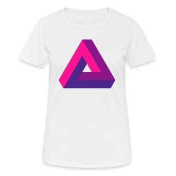 Perspective hallucinante : Impossible 3D Triangle - T-shirt respirant Femme - blanc - Devant - AI Model Female 172 dark (172cm)