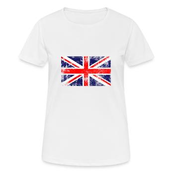 Union Jack Flagge | Flagge des Vereinigten Königreichs | Britische Flagge - Frauen T-Shirt atmungsaktiv - Weiß - Vorne - AI Model Female 172 dark (172cm)