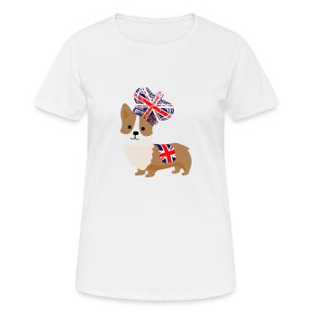 Le Queens Platinum Jubilee Corgi Emoji - T-shirt respirant Femme - blanc - Devant - AI Model Female 172 dark (172cm)