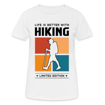 Hiking - Frauen T-Shirt atmungsaktiv - Weiß - Vorne - AI Model Female 172 dark (172cm)
