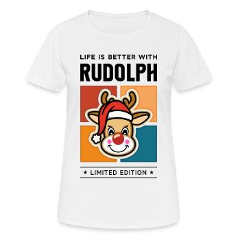 Rudolph - T-shirt respirant Femme - blanc - Devant - AI Model Female 172 dark (172cm)