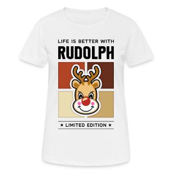 Rudolph - T-shirt respirant Femme - blanc - Devant - AI Model Female 172 dark (172cm)