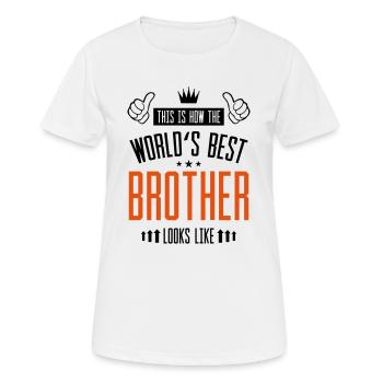 Weltbester Bruder - Frauen T-Shirt atmungsaktiv - Weiß - Vorne - AI Model Female 172 dark (172cm)