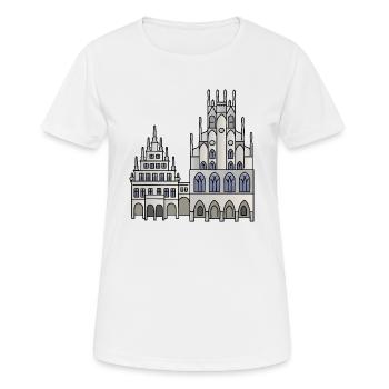 Mairie de Münster c - T-shirt respirant Femme - blanc - Devant - AI Model Female 172 dark (172cm)