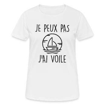 Je peux pas j'ai voile - T-shirt respirant Femme - blanc - Devant - AI Model Female 172 dark (172cm)