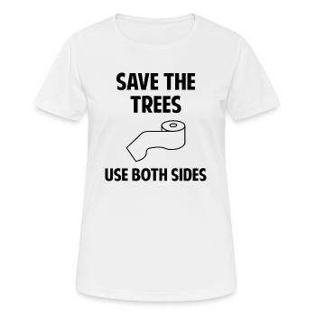 Enregistrer les arbres Utiliser les deux côtés - T-shirt respirant Femme - blanc - Devant - AI Model Female 172 dark (172cm)