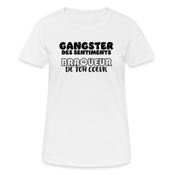 Gangster des sentiments - T-shirt respirant Femme - blanc - Devant - AI Model Female 172 dark (172cm)