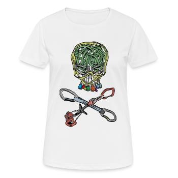 Escalade, pirate, tête de mort - T-shirt respirant Femme - blanc - Devant - AI Model Female 172 dark (172cm)