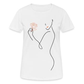 Dessin élégant - T-shirt respirant Femme - blanc - Devant - AI Model Female 172 dark (172cm)