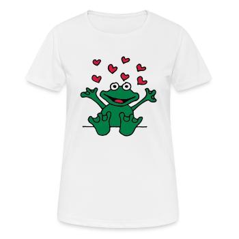 heart_frog_1220113c_a - Frauen T-Shirt atmungsaktiv - Weiß - Vorne - AI Model Female 172 dark (172cm)